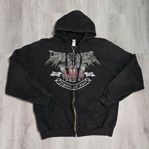 Y2K Dream Theater 25 Years of Music 1985-2010 Black Zip Up Hoodie Metal